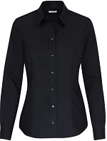 Seidensticker Blouse Regular LSL Popelínová blúzka s dlhými rukávmi 78.0604 čierna