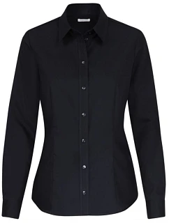 Seidensticker Blouse Regular LSL Popelínová blúzka s dlhými rukávmi 78.0604 čierna