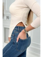 Blúzka s buffovými rukávmi svetlo béžová