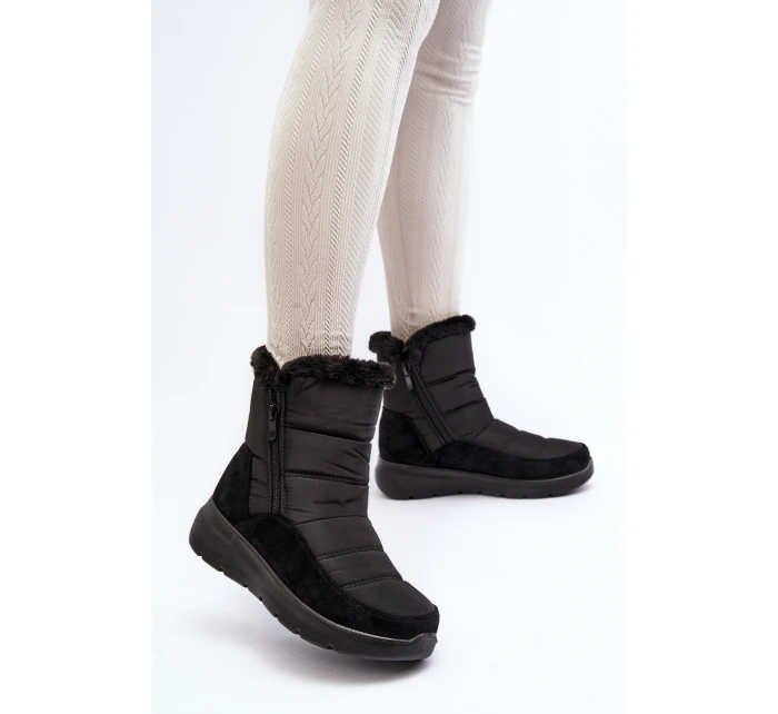 Dámské zimní boty s kožešinou černé model 21644820 - Boto Dámské zimní boty s kožešinou černé model 21644820 - Boto