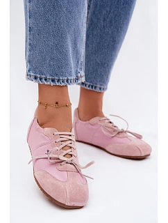 Semišové Nízké Dámské Tenisky Big Star TT274600 Růžové