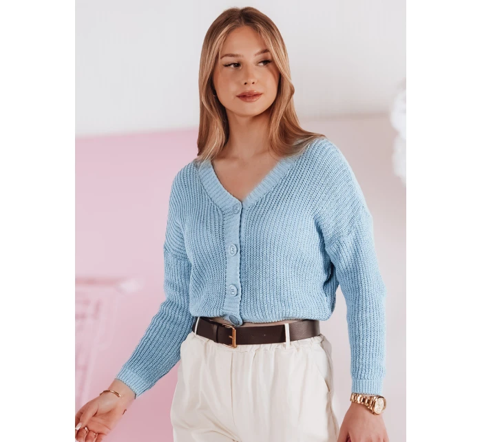 dámský oversize žebrovaný modrý Dstreet model 21986107 - FashionStreet