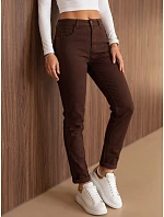 Jeansy damskie mom fit z wysokim stanem brązowe FashionStreet UY3266 Jeansy damskie mom fit z wysokim stanem brązowe FashionStreet UY3266