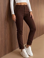 Džíny dámské mom fit s vysokým pasem hnědé FashionStreet UY3266