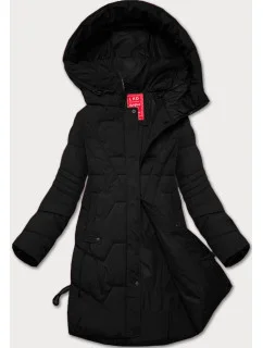 Černá dámská bunda pro přechodné období s kapucí model 20617018 - LHD