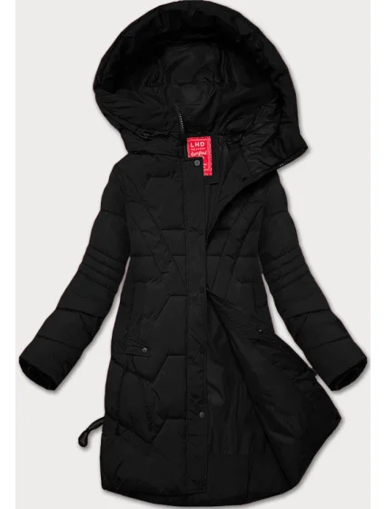 Černá dámská bunda pro přechodné období s kapucí model 20617018 - LHD Černá dámská bunda pro přechodné období s kapucí model 20617018 - LHD