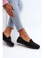 Dámske mokasíny z eko semišu Black Amrutia Dámske mokasíny z eko semišu Black Amrutia