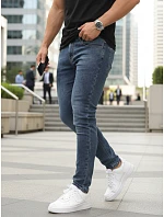 Pánske modré slim fit džínsy FashionStreet UX4486