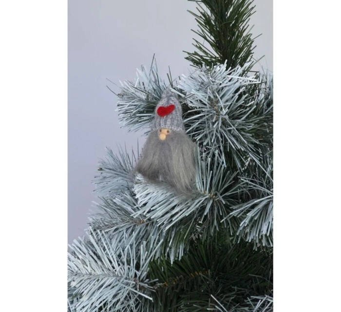 DLHOVLASÝ PRÍVESOK SIVÝ SANTA CLAUS