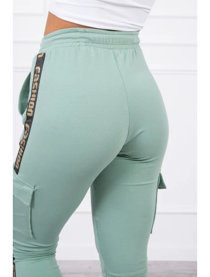 Tmavo mätové nohavice cargo