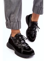 Dámské kožené sportovní boty model 21638349 černé - Zazoo