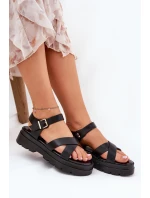 Dámské Sandály Na Platformě Z Eko Kůže Černé model 21688473 - Boto Dámské Sandály Na Platformě Z Eko Kůže Černé model 21688473 - Boto