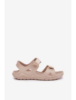 Piankowe Sandały Damskie Na Platformie Big Star RR274A515 Beżowe