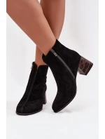 Kožené semišové dámské na podpatku  Černé model 21714671 - Maciejka