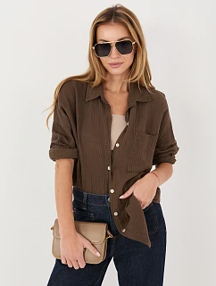 Koszula MI KS model 22102532 ciemny brązowy - FPrice