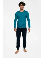 Pyžamo s odznakom 40040-67X Tyrkysová a čierna - Henderson Pyžamo s odznakom 40040-67X Tyrkysová a čierna - Henderson