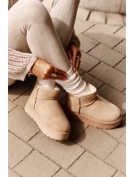 Dámské sněhové boty na platformě Světle béžová model 21808572 - Inello Dámské sněhové boty na platformě Světle béžová model 21808572 - Inello