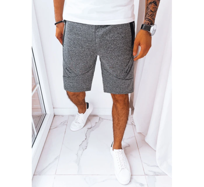 Pánske tmavosivé teplákové šortky FashionStreet SX2237