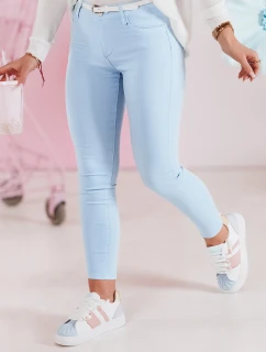 Dámské úzké kalhoty s páskem modré model 21984793 - Dstreet