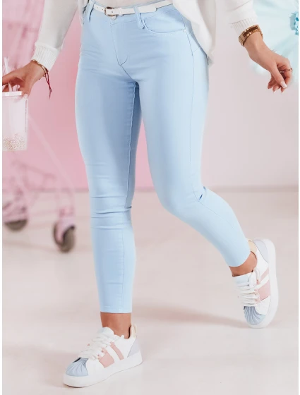 Dámské úzké kalhoty s páskem modré Dstreet model 21984793 - FashionStreet