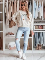 Dámská oversize mikina s potiskem ecru Dstreet model 21988093 - FashionStreet