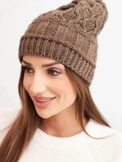 Čepice s fleece Marta K231 mocca