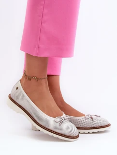 Dámské Letní Baletky Z Kůže  Bílé model 21661326 - Maciejka