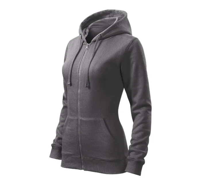 Trendy mikina na zips Dámska oceľovo šedá Trendy mikina na zips Dámska oceľovo šedá