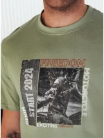 Pánské zelené tričko s potiskem Dstreet model 21974976 - FashionStreet