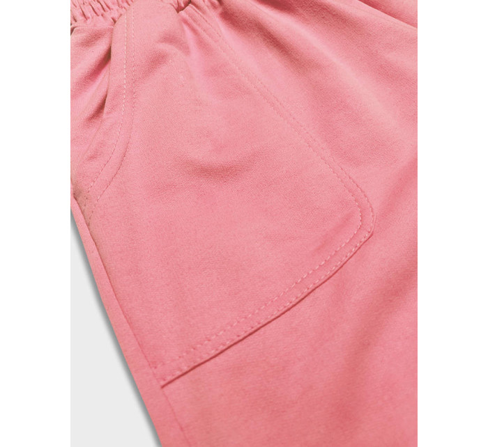 Dámské teplákové šortky v lososové barvě (8K950-38)
