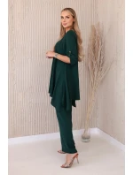 Súprava blúzka + nohavice s príveskom tmavozelená
