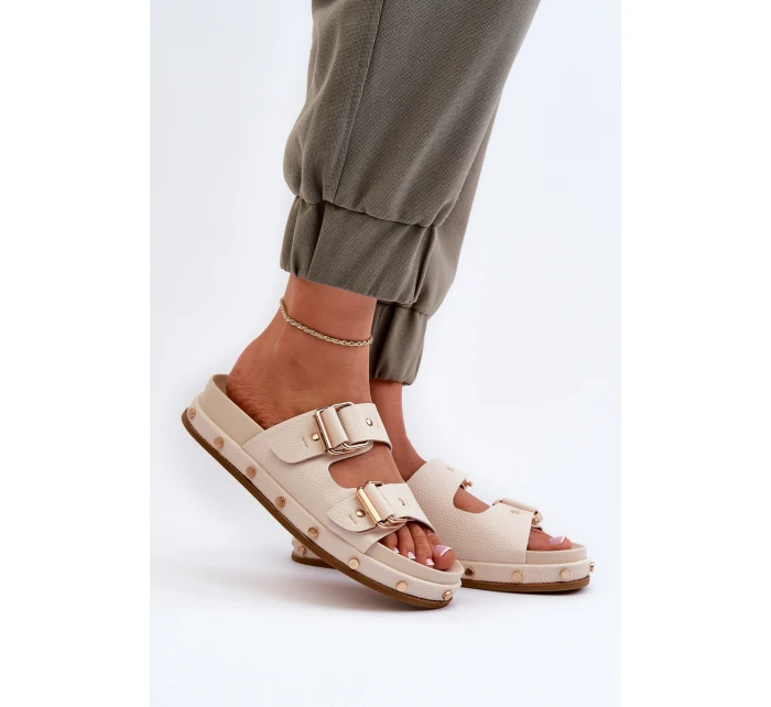 Dámské žabky na platformě Big Star model 21653884 béžové - Big Star Shoes Dámské žabky na platformě Big Star model 21653884 béžové - Big Star Shoes