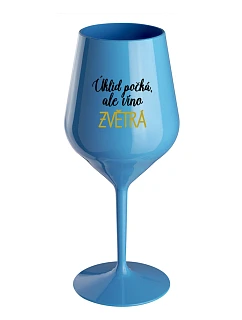 ČISTENIE POČKÁ, ALE VÍNO ZÍSKA - modrý nerozbitný pohár na víno 470 ml
