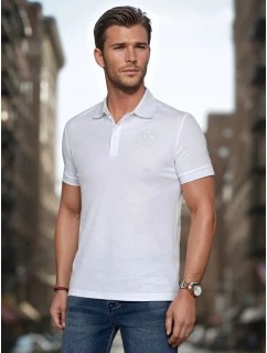 Pánská polokošile s nášivkou bílá Dstreet model 21987849 - FashionStreet