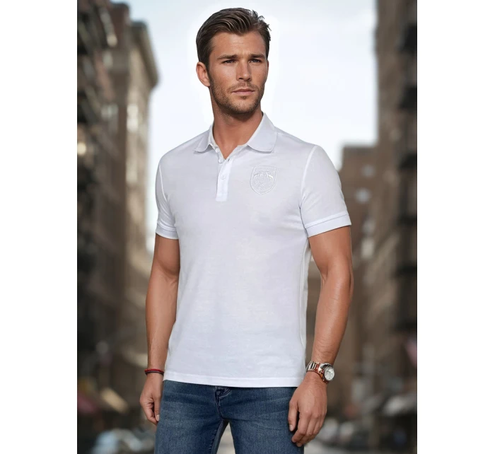 Pánská polokošile s nášivkou bílá Dstreet model 21987849 - FashionStreet