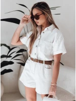 bílý džínový krátký overal Dstreet model 21988009 - FashionStreet bílý džínový krátký overal Dstreet model 21988009 - FashionStreet