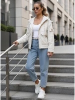 Dámska prechodná bunda s kapucňou a vreckami béžová FashionStreet TY5634