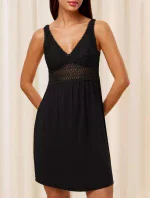 Dámska nočná košeľa Aura Spotlight NDK 01 X - BLACK - čierna 0004 - TRIUMPH