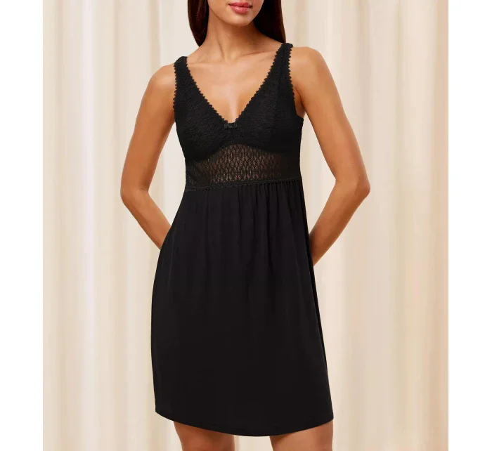 Dámska nočná košeľa Aura Spotlight NDK 01 X - BLACK - čierna 0004 - TRIUMPH