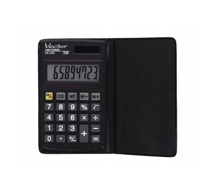 Vrecková kalkulačka Vector DK-055, čierna