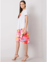 Šaty DHJ SK 13119.26P biela a ružová