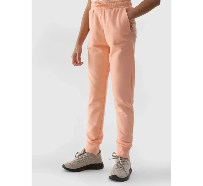 Dievčenské tepláky typu jogger 4F - koralové