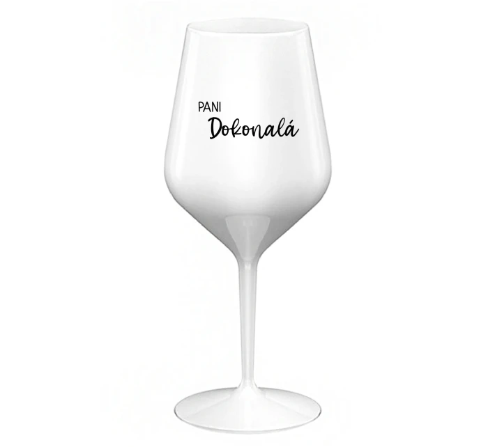 PANI DOKONALÁ - biely nerozbitný pohár na víno 470 ml PANI DOKONALÁ - biely nerozbitný pohár na víno 470 ml