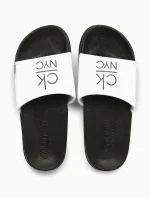 Šľapky KW0KW01054-YCD čiernobiela - Calvin Klein