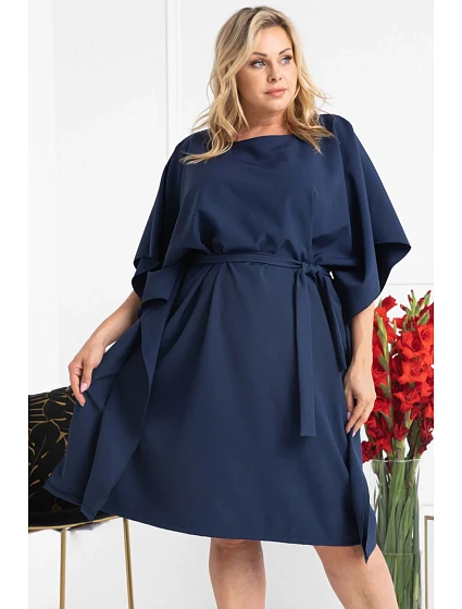Dámské šaty plus size model 18461879 tmavě modrá - Karko