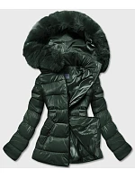 KRÓTKA BŁYSZCZĄCA KURTKA DAMSKA ZIELONA model 21244104 - S'WEST