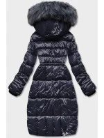 Tmavomodrá dámska metalická zimná bunda (B8073-3) Tmavomodrá dámska metalická zimná bunda (B8073-3)