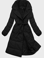 Dámsky zimný kabát s kožušinovým golierom J Style Black (16M9168-392A)