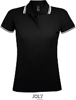 SOL'S Pasadena Women Dámske piqué polo 25.0578 čierna/biela