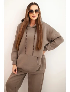 Dámský teplákový komplet model 21441630 z bavlny s kapucí fango - K-Fashion